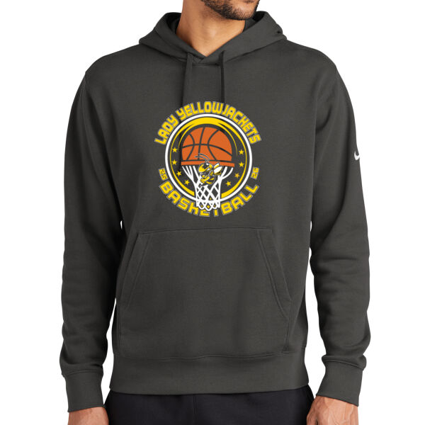 Lady Yellowjackets Basketball - Club Fleece Sleeve Swoosh Pullover Hoodie Thumbnail