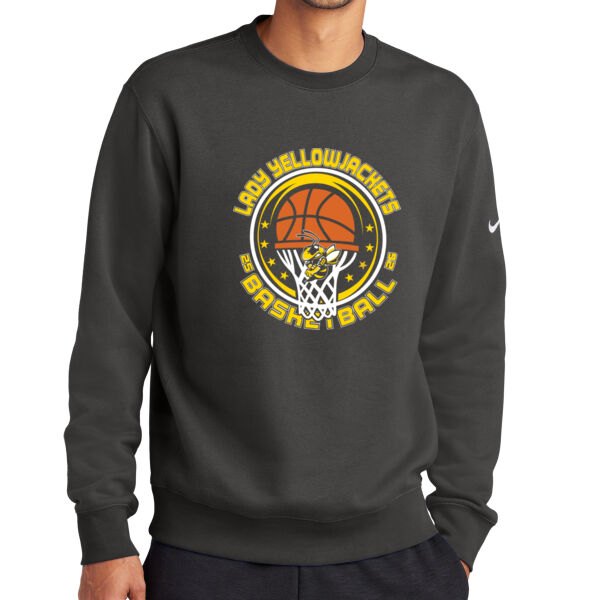 Lady Yellowjackets Basketball - Club Fleece Sleeve Swoosh Crew Thumbnail