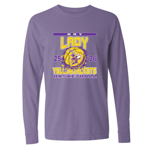 Bay Lady Yellowjackets Basketball - Garment-Dyed Heavyweight Long Sleeve T-Shirt Thumbnail