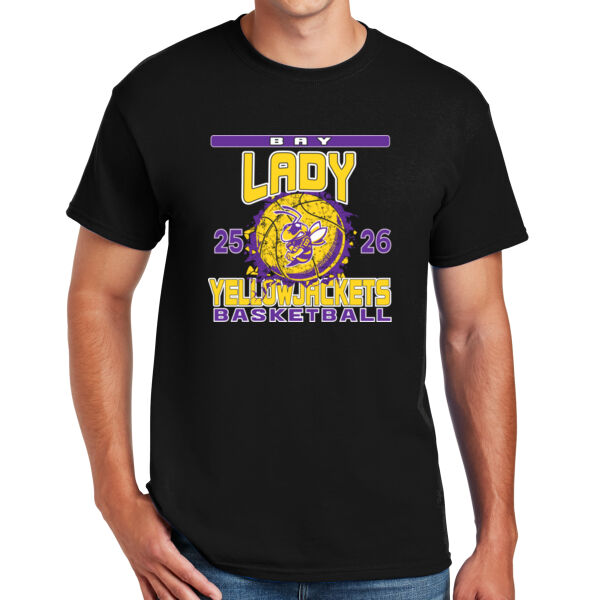 Bay Lady Yellowjackets Basketball - DryBlend ® 50 Cotton/50 Poly T Shirt Thumbnail