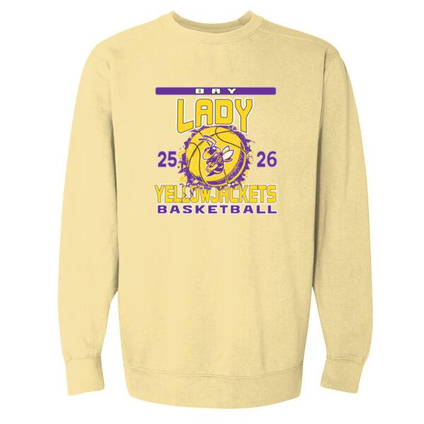Bay Lady Yellowjackets Basketball - Unisex Garment-Dyed Crewneck Sweatshirt Thumbnail